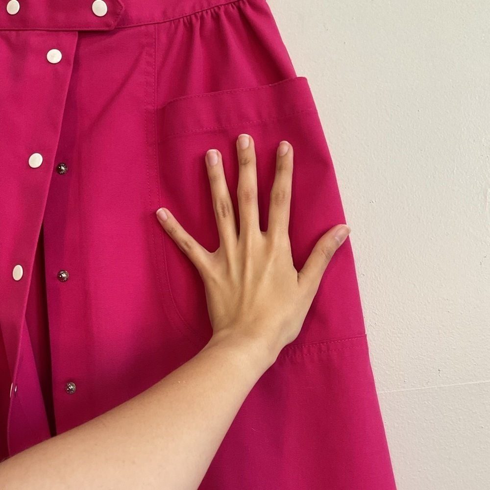 Vintage 80s Pink Fairy Button Down Indie Maxi Eclectic Skirt - Size Extra Small - Picture 4 of 7